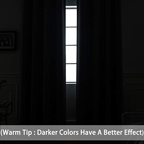 Yakamok Black Room Darkening Curtains 96 inch Sliding Door Drapes | 1 - Image 3