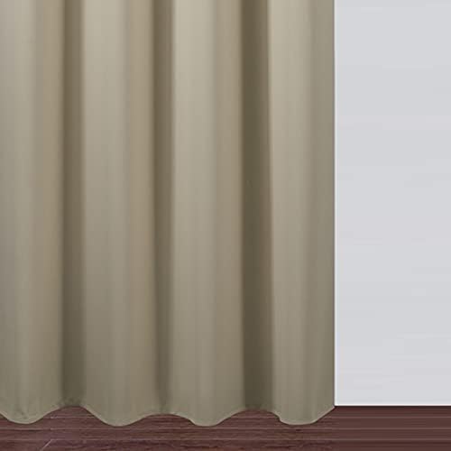 Blackout Curtains 52 x 45 inch/Beige Curtains Set of 2 Panels/Thermal Insulated - Image 9