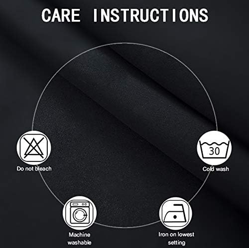 Black Thermal Blackout Curtains/52 x 45 Inch/Set of 2 Panels Room Darkening - Image 4