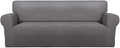 PureFit Stretch Oversized Couch Covers Fleece Sofa Slipcovers Light Gray | by PureFit