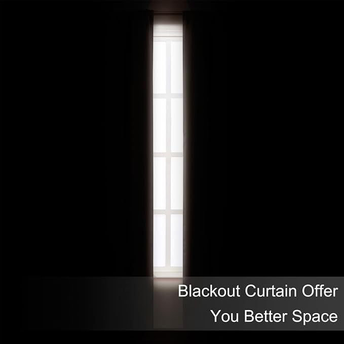 Brown Blackout Curtains 66 x 63 Inch Length/Set of 2 Curtain Panels/Thermal - Image 3