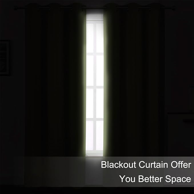 Sage Green Thermal Blackout Curtains/38 x 63 Inch/Set of 2 Panels Room - Image 3
