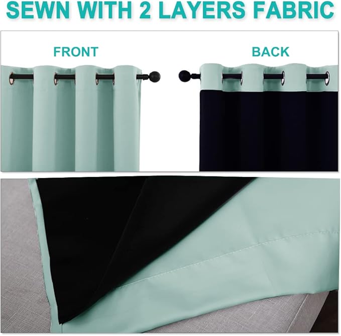 NICETOWN Full Shading Curtains 96 inches Long 2 Panels Set - Image 5