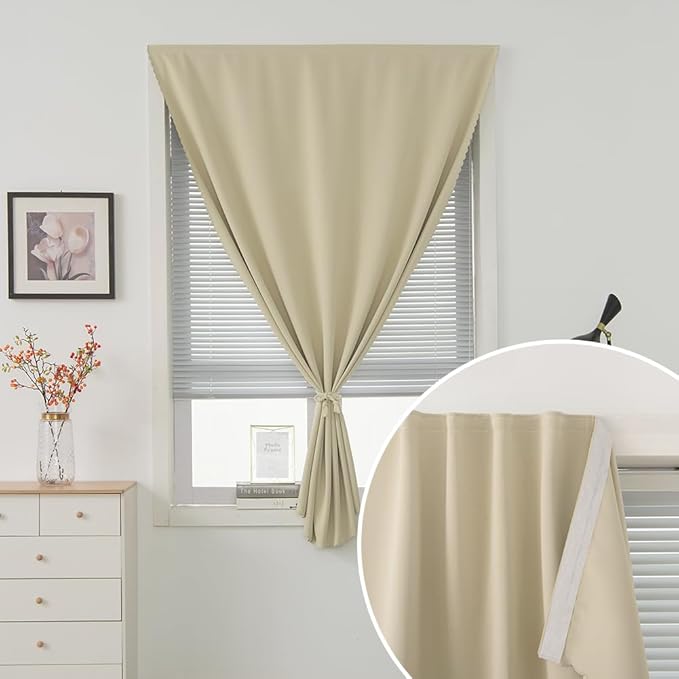 Stick On Blackout Curtains No Drill Required Self Adhesive Window Coverings - Image 5