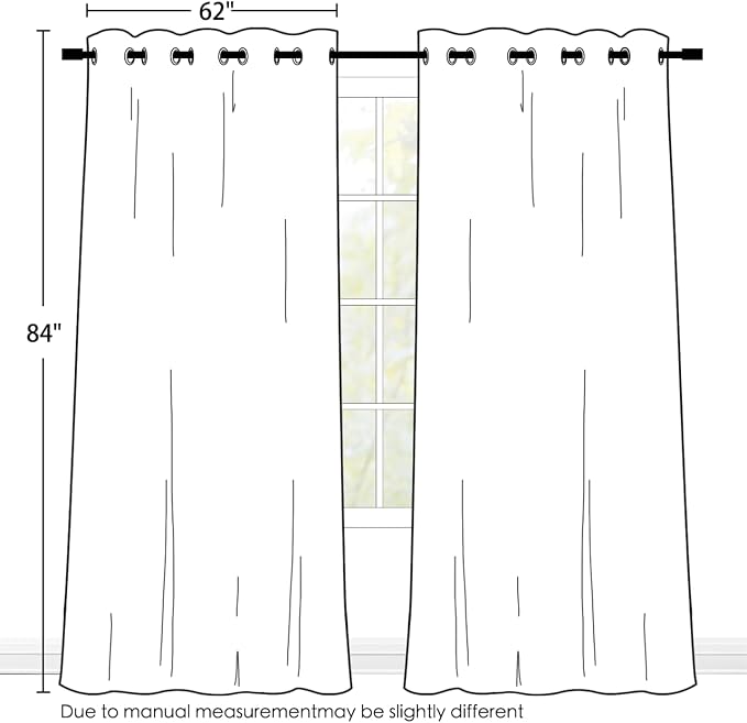 SimpleHome Sage 100% Blackout Curtains Room Darkening Living Room 84 Inch | - Image 2