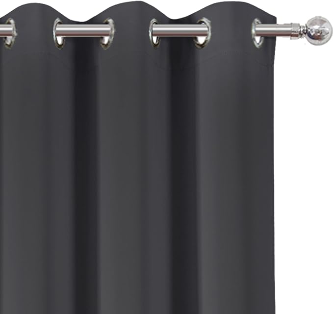 Dark Grey Thermal Blackout Curtains/38 x 84 Inch/Set of 2 Panels Room Darkening - Image 6