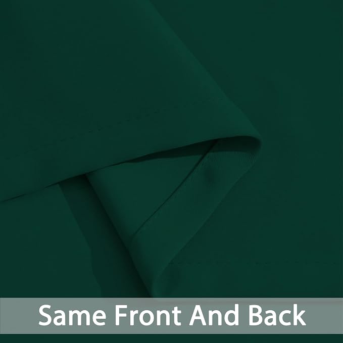 Yakamok Room Darkening Curtains 62x63 inch Length Dark Green-Living Room | 2 - Image 5