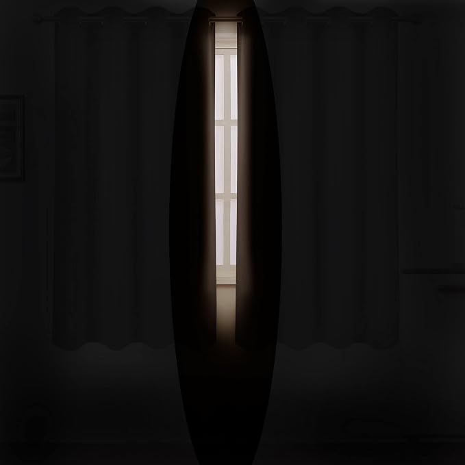Chocolate Brown Thermal Blackout Curtains/38 x 63 Inch/Set of 2 Panels Room - Image 3