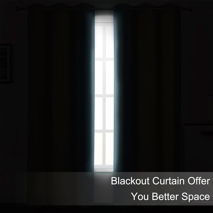 Stone Blue Thermal Blackout Curtains/52 x 45 Inch/Set of 2 Panels Room - Image 3