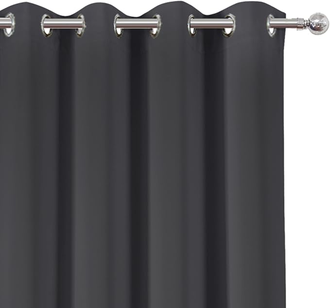 Dark Grey Blackout Curtains 66 x 63 Inch Length/Set of 2 Curtain Panels/Thermal - Image 6