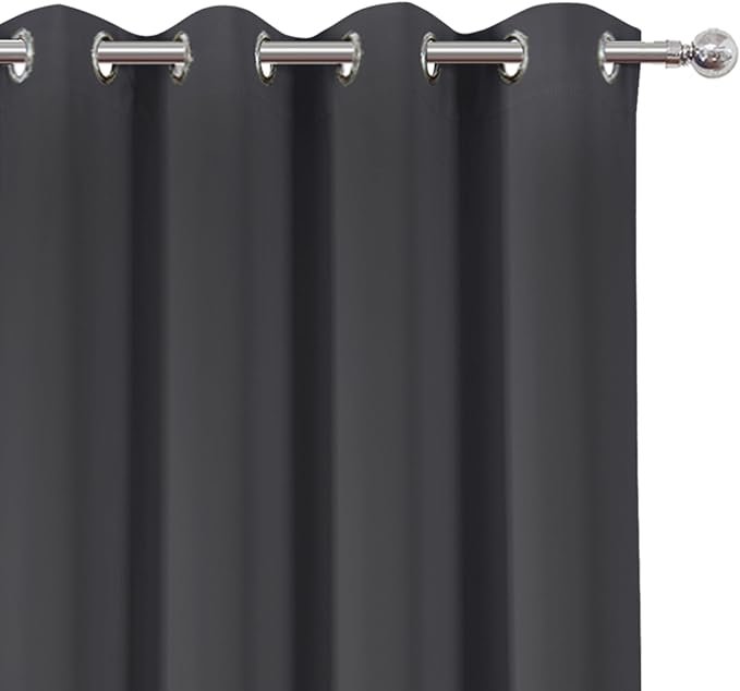 Blackout Curtains 66 x 95 inch/Dark Grey Curtains Set of 2 Panels/Thermal - Image 6