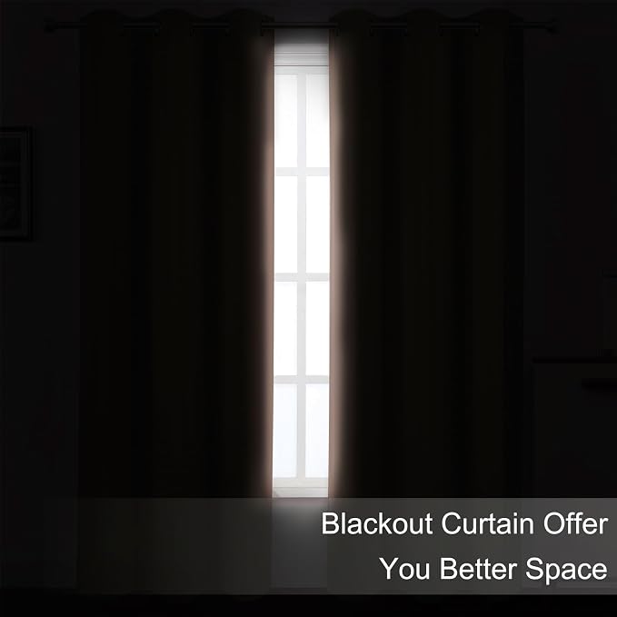 Blush Blackout Curtains 66 x 63 Inch Length/Set of 2 Curtain Panels/Thermal - Image 3