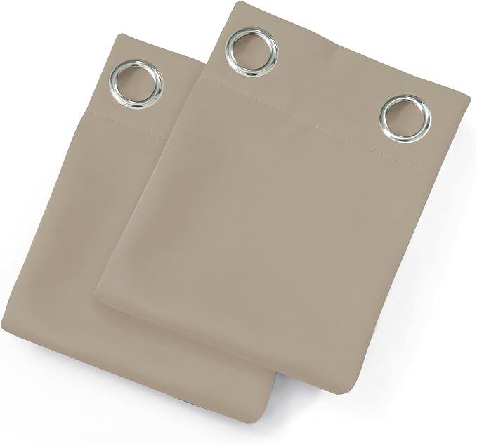Khaki Blackout Curtains 66 x 63 Inch Length/Set of 2 Curtain Panels/Thermal - Image 9
