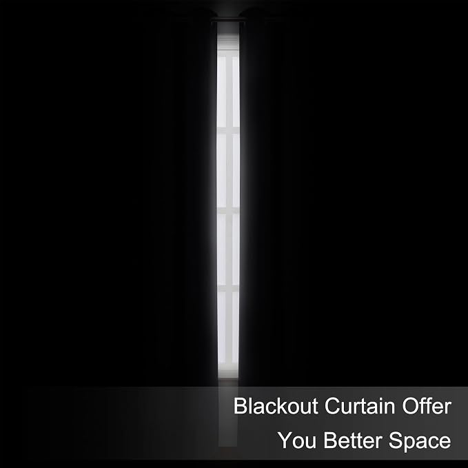 Dark Grey Blackout Curtains 66 x 63 Inch Length/Set of 2 Curtain Panels/Thermal - Image 3