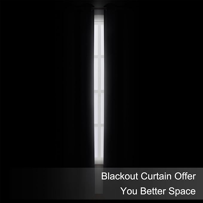 Blackout Curtains 52 x 90 inches Long Dark Grey Curtains Set of 2 Panels - Image 3