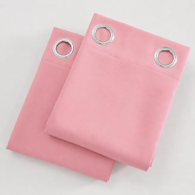 Pink Blackout Curtains 66 x 63 Inch Length/Set of 2 Curtain Panels/Thermal - Image 9