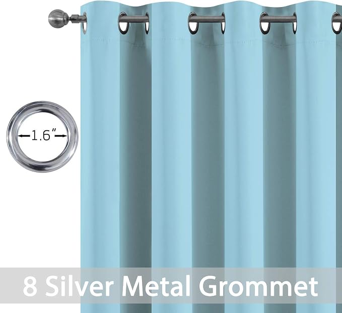 Yakamok Room Darkening Curtains 52x96 inch Length Sky Blue-Living Room | 2 - Image 4