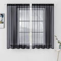 MIULEE 2 Panels Sheer Curtains for Living Room 54 X 54 Inches Black | Sheer by MIULEE
