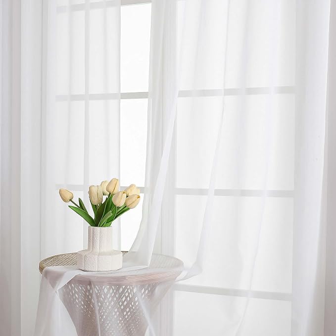 Chyhomenyc White Sheer Scarf Valances - Image 2
