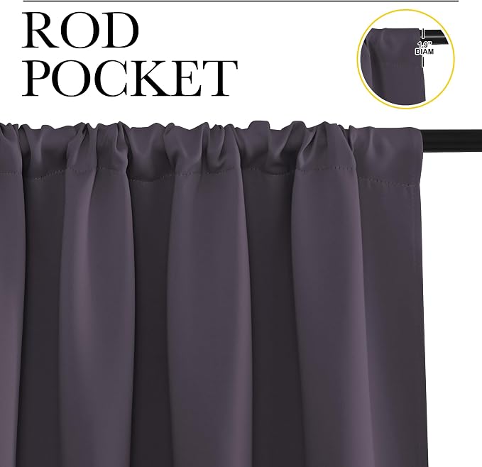 NICETOWN Window Curtains for Bedroom, 2 Panels, W42 x L48 -Inch, Home - Image 2