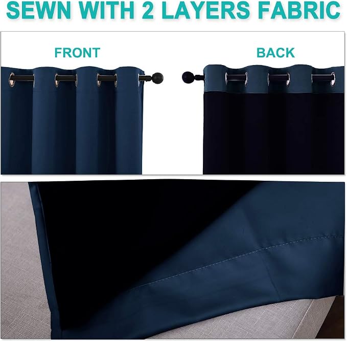 NICETOWN 100% Blackout Curtain Set, Thermal Insulated & Energy Efficiency - Image 5