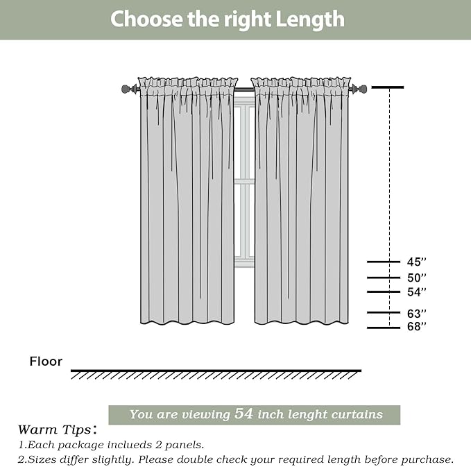 Sheer White Curtains Living Room 54 inches Long, Rod Pocket Curtain Sheers - Image 6