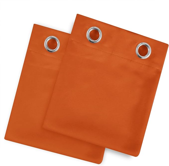 Blackout Curtains 52 x 90 Inch Long Orange Curtains Set of 2 Panels Room - Image 9