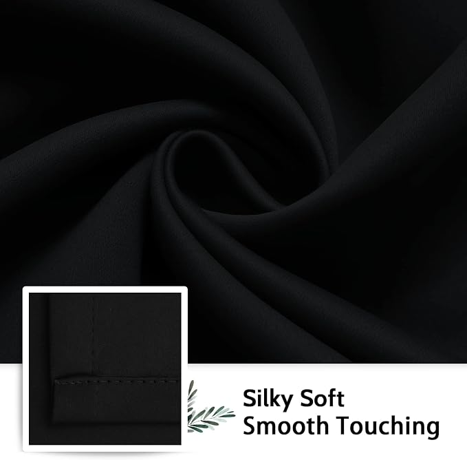 SimpleHome Black 100% Blackout Curtains Room Darkening Living Room 72 Inch | - Image 7
