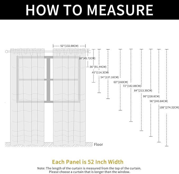 SpaceDresser Check Sheer Curtains 84 Inches Long - Image 5