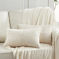 Fancy Homi 2 Packs Cream Lumbar Decorative Throw Pillow Covers 16x28 Inch by Fancy+Homi