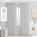 MIULEE Greyish White Back Tab Blackout Curtains 52x90 Inch Long 2 Panels | Rod by MIULEE