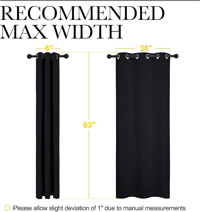 NICETOWN Halloween Pitch Black Solid Thermal Insulated Grommet Blackout - Image 3