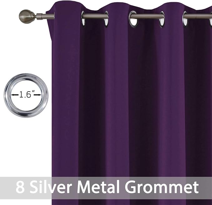 Yakamok Room Darkening Curtains 52x72 inch Length Purple-Living Room | 2 panels - Image 4