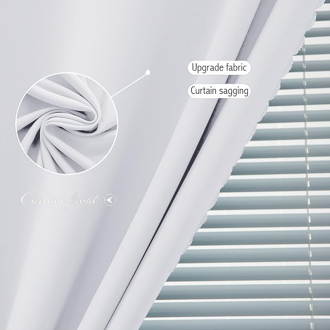 Thermal Blackout Curtains with Self Adhesive Tape No Rod No Drill Easy Install - Image 5