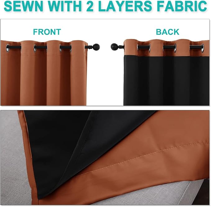 NICETOWN 100% Blackout Short Curtains - Image 5