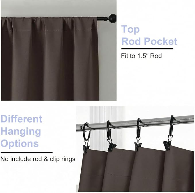 Simplebrand Ava Chocolate Short Blackout Curtains - Image 4