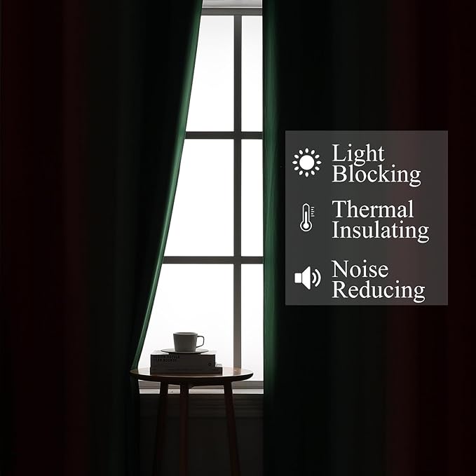 Red and Green Ombre Blackout Curtains 52Wx84L 2 Panels | Ombre Christmas - Image 3