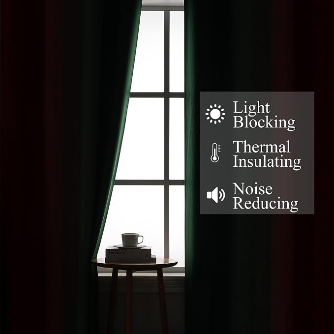 Red and Green Ombre Blackout Curtains 52Wx63L 2 Panels | Ombre Christmas - Image 3