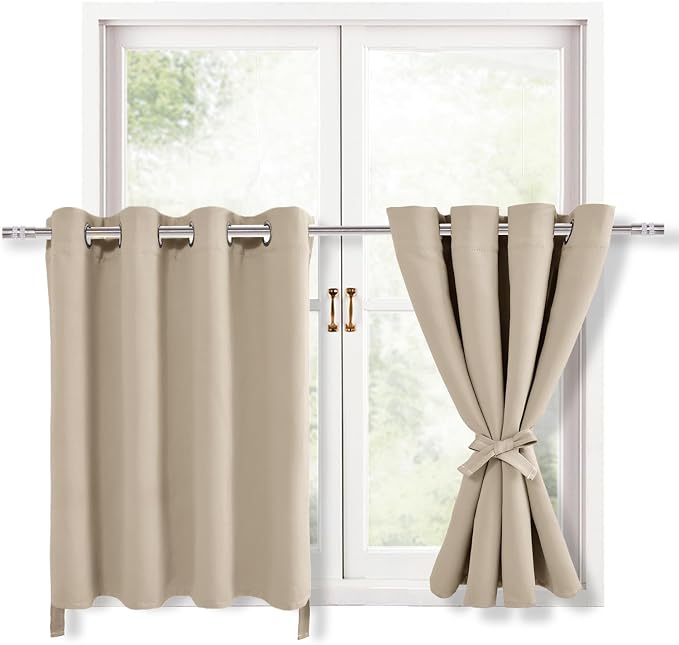 RV Blackout Curtains for Bedroom 52 x 36 Inches Long Taupe 2 Panels | Thermal - Image 7