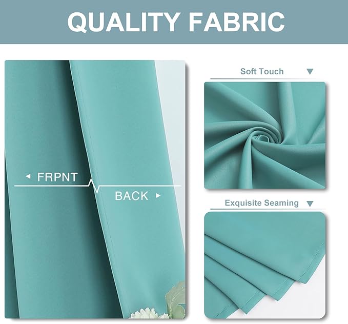 ChrisDowa Blackout Curtains for Bedroom and Living Room 63 Inches Long | 2 - Image 3