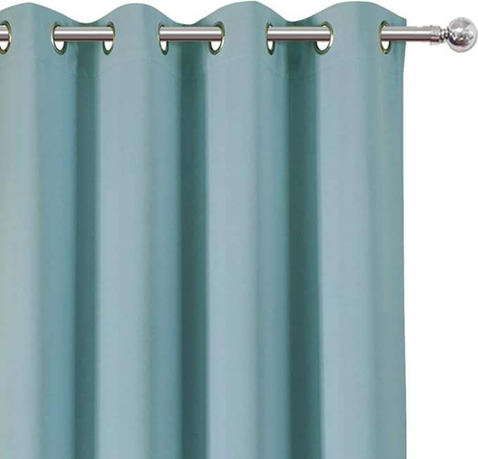 Stone Blue Blackout Curtains 66 x 63 Inch Length/Set of 2 Curtain - Image 6