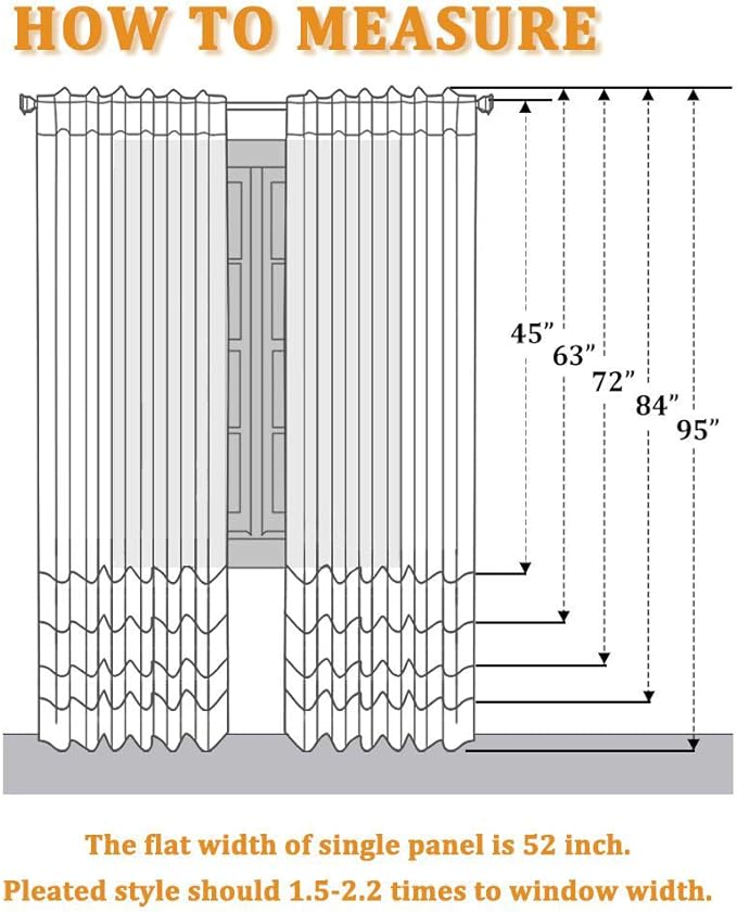 RYB HOME White Semi Sheer Curtains 84 inches Long - Image 5