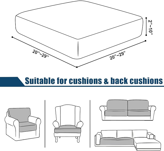 Water-Repellent Sofa Cushion Covers Jacquard High Stretch Fabric Furniture - Image 3