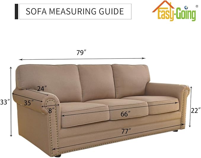Easy-Going Reversible Couch Cover, 3 Cushion Sofa, Washable Slipcover - Image 7