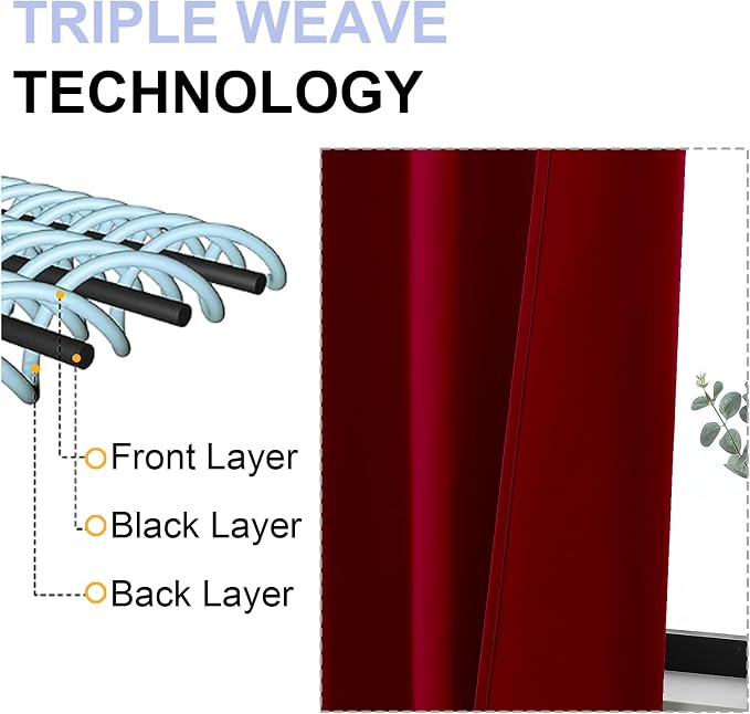 Simplebrand Ava Red Short Blackout Curtains - Image 5