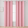 Pink Blackout Curtains/42 x 84 Inch/Set of Two Panels Grommet Bedroom Curtains by Lemomo