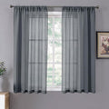 Tollpiz Sheer Curtains Linen Textured Bedroom Curtain Sheers Light Filtering by Tollpiz