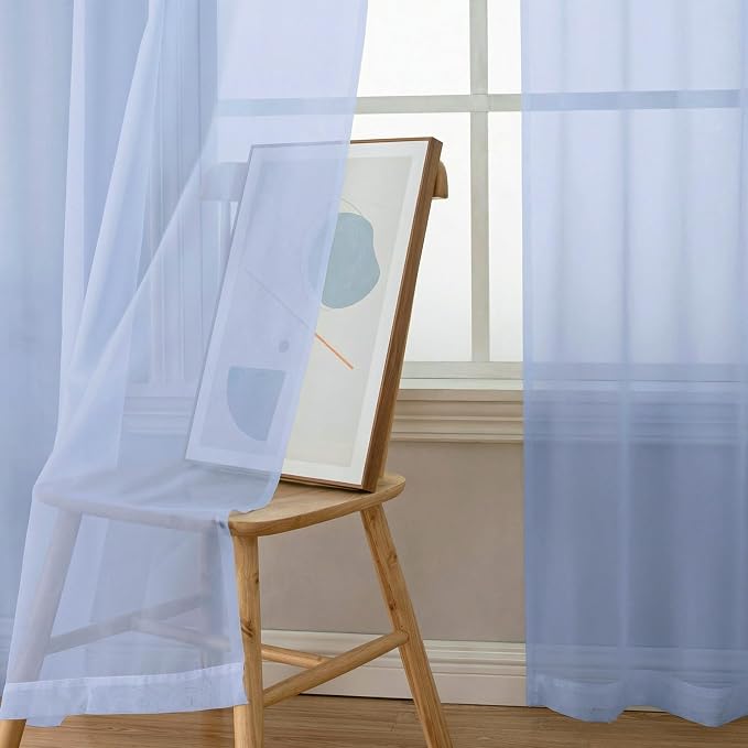 Sheer Curtains 78 Inches Long 2 Panels Set - Image 5