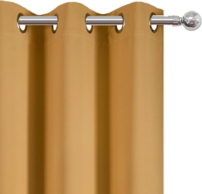 Mustard Yellow Thermal Blackout Curtains/42 x 84 Inch/Set of 2 Panels Room - Image 6
