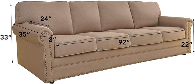 Easy-Going Stretch 4 Seater Oversized Sofa Couch Cover Cream | 1-Piece Extra - Image 2